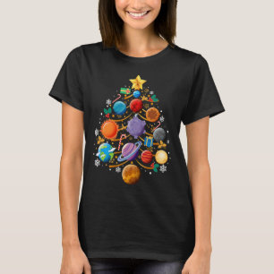 Sonnensystem Planets Christmas Tree Astronomie Xma T-Shirt