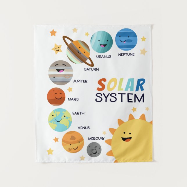 Sonnensystem Planets Space Educational Homeschool Wandteppich (Vorderseite)