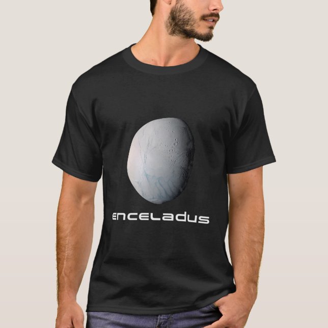 Sonnensystem Saturn Moon Enceladus Raumastronomie T-Shirt (Vorderseite)