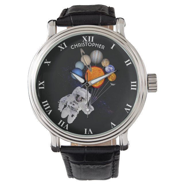 Sonnensystem Sonnensysteme Astronauten Milchstraße Armbanduhr (Vorderseite)