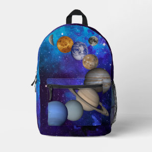 Sonnensystem - Unsere Planeten auf dem tiefblauen  Bedruckter Rucksack