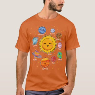 Sonnensystem Weltraum Planeten für SEM Kinder Jung T-Shirt