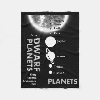 Sonnensystem - Zwergplaneten - Geschenk für Shirt Fleecedecke