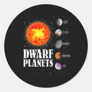 Sonnensystem - Zwergplaneten - Geschenk für Shirt Runder Aufkleber