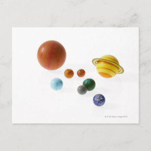 Sonnensysteme auf weißem Hintergrund Postkarte