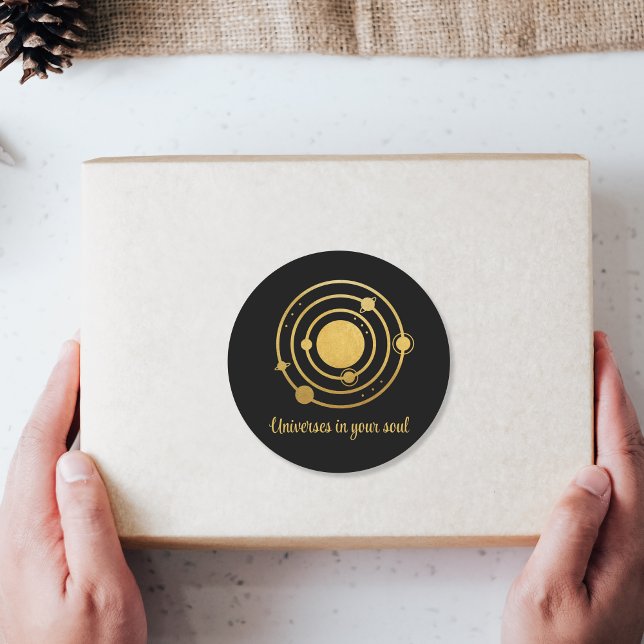 Sonnensysteme für Gold Foil Runder Aufkleber (Von Creator hochgeladen)