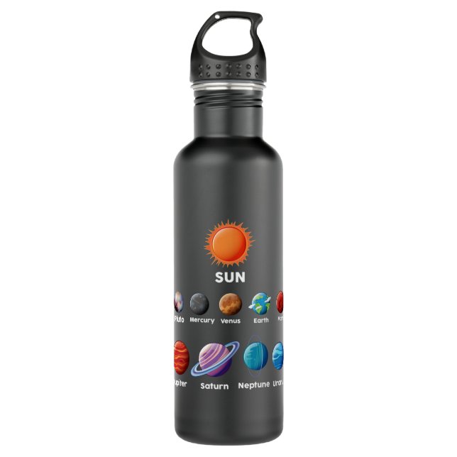 Sonnensysteme Planeten Edelstahlflasche (Vorderseite)