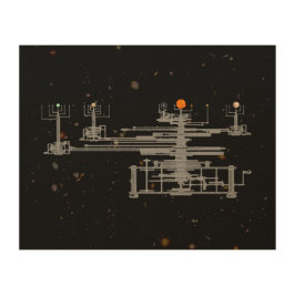 Sonnensystemorrery-planetarische Erdmond-Planeten Holzdruck