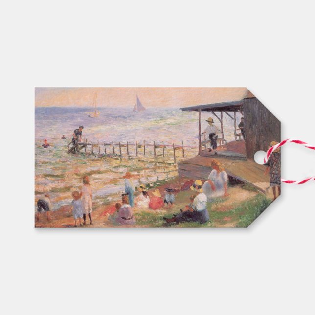 Sonnentag am Strand Geschenkanhänger (Vorderseite (Horizontal))