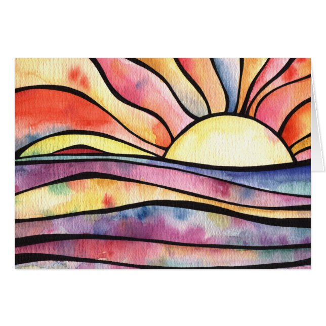 SONNENTAG AUF Faltenkarte des Meereswassers (Vorderseite (Horizontal))