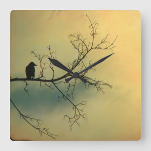 Sonnentag Crow Quadratische Wanduhr