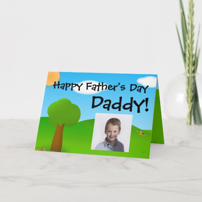 Sonnentag Daddy Vatertag Foto Grußkarte Karte (Vorderseite)