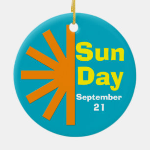 Sonnentag für Solarenergie Keramik Ornament