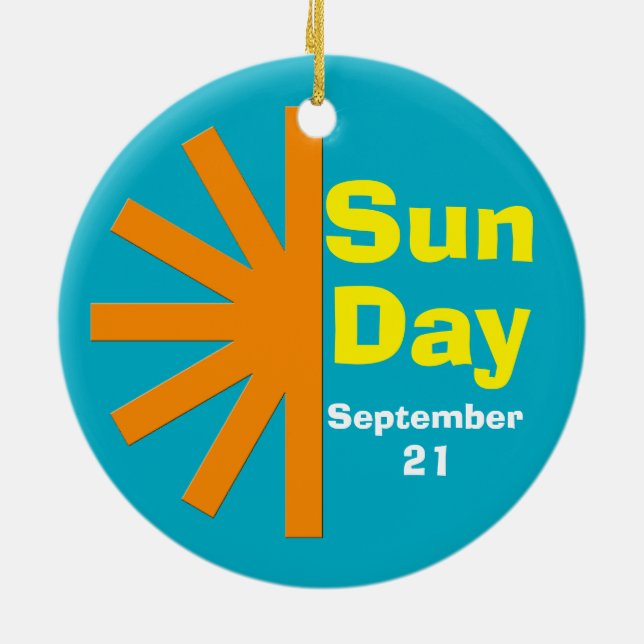 Sonnentag für Solarenergie Keramik Ornament (Hinten)