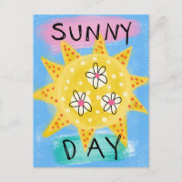 Sonnentag - Niedliches Glück Sonnenseite Postkarte