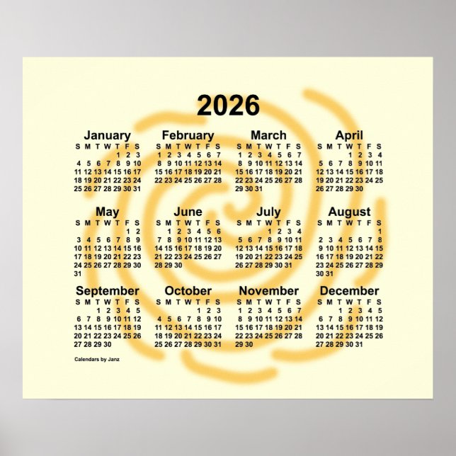 Sonnentage Kalender 2026 von Janz Poster (Vorne)