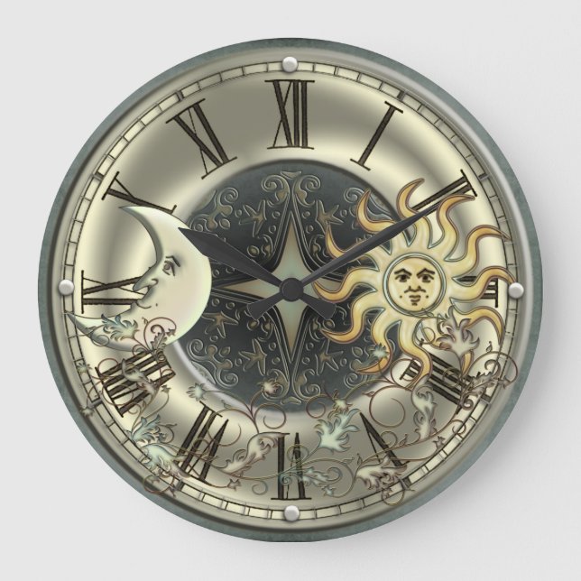 Sonnenuhr und Mondmauer Große Wanduhr (Vorderseite)