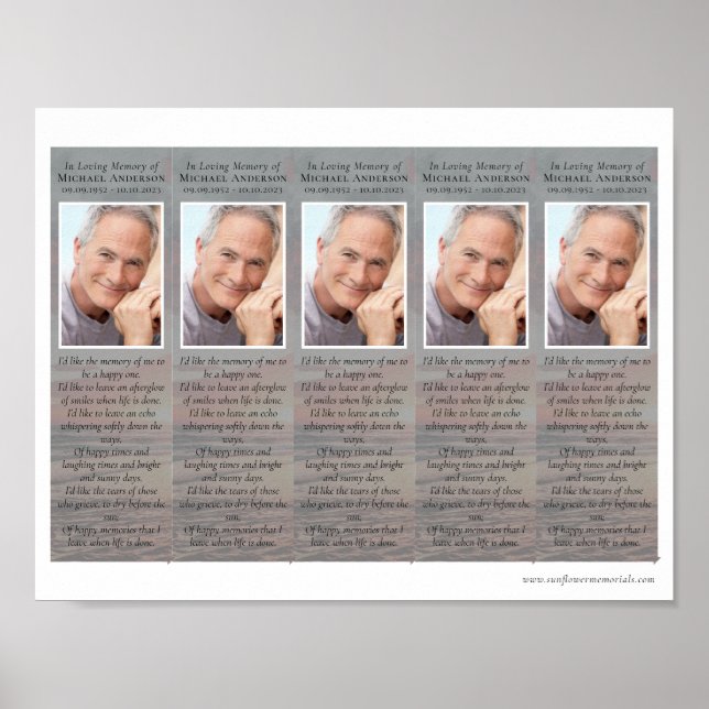 Sonnenuntergang | 2x7" DIY-Beerdigungsvorlage für  Poster (Vorne)