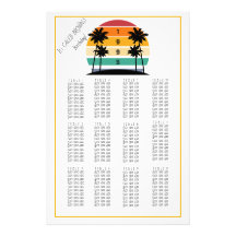 Sonnenuntergang 30. Retro Stripe Seating Chart 199