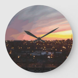 Sonnenuntergang - 6. April 2018 um 19:34 Uhr. Große Wanduhr