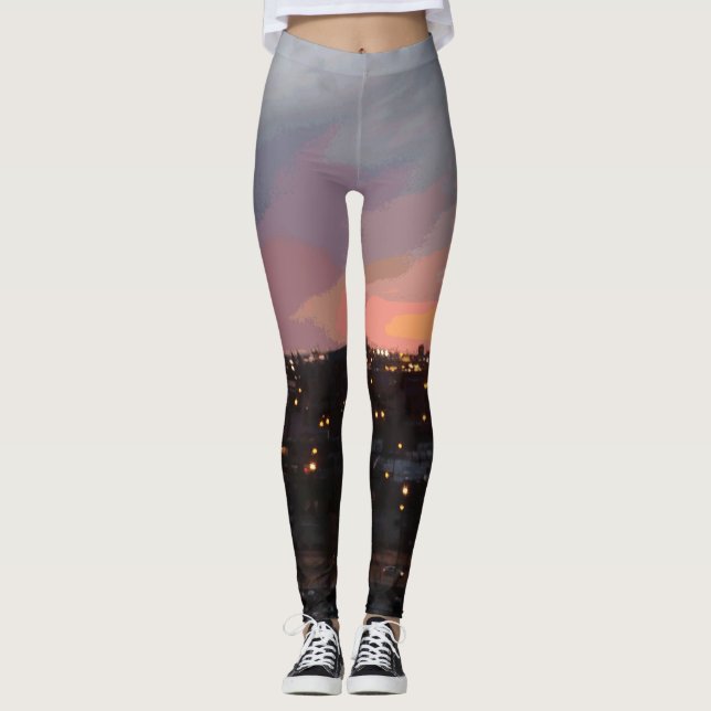 Sonnenuntergang - 6. April 2018 um 19:34 Uhr. Leggings (Vorderseite)