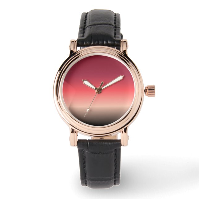 Sonnenuntergang Abend Armbanduhr (Vorderseite)