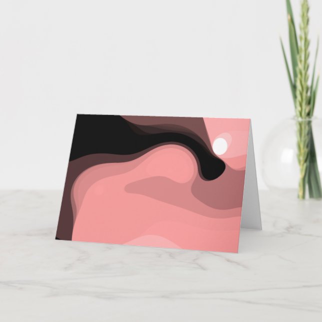Sonnenuntergang: Abstrakt rosa, schwarz und weiß Karte (Vorderseite)