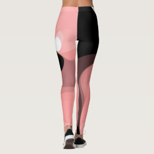 Sonnenuntergang: Abstrakt rosa, schwarz und weiß Leggings