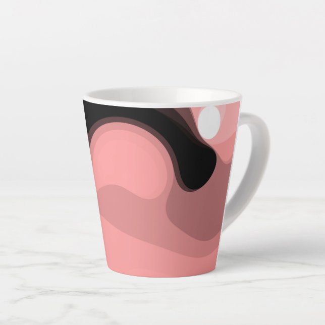 Sonnenuntergang: Abstrakt rosa, schwarz und weiß Milchtasse (Rechte Ecke)