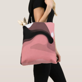 Sonnenuntergang: Abstrakt rosa, schwarz und weiß Tasche
