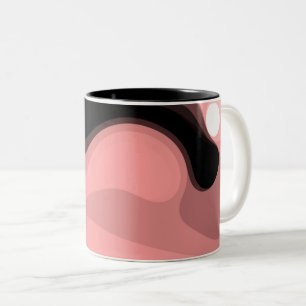 Sonnenuntergang: Abstrakt rosa, schwarz und weiß Zweifarbige Tasse