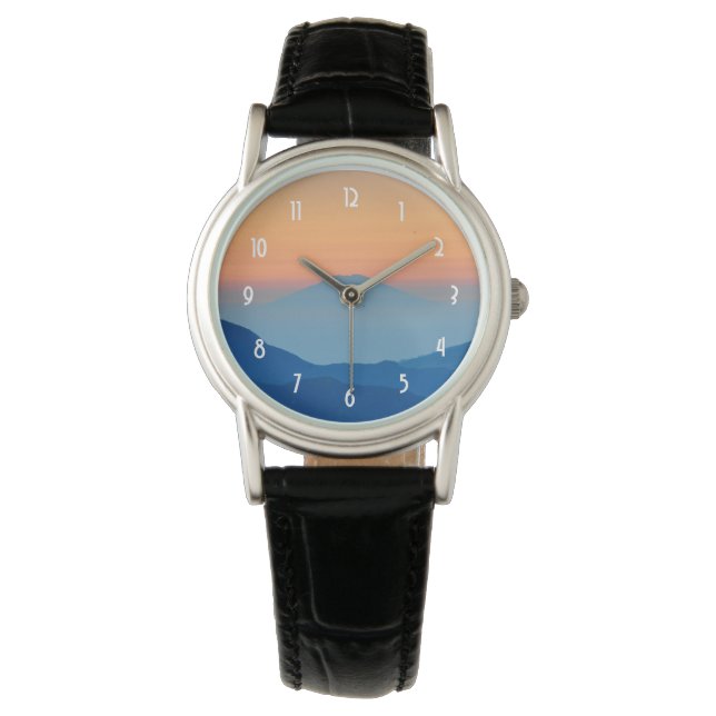 Sonnenuntergang Abstrakte Landschaft Armbanduhr (Vorderseite)