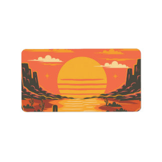 Sonnenuntergang Adressaufkleber