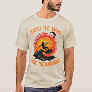 Sonnenuntergang Air Rush Kitesurfen Sonnenuntergan T-Shirt