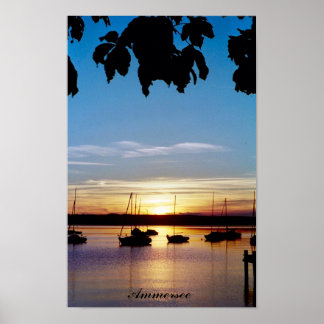 Sonnenuntergang am Ammersee Poster