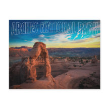 Sonnenuntergang am Arches Nationalpark, Utah Postc