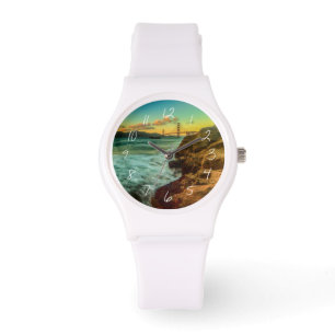 Sonnenuntergang am Bäcker-Strand Armbanduhr
