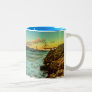 Sonnenuntergang am Bäcker-Strand Zweifarbige Tasse