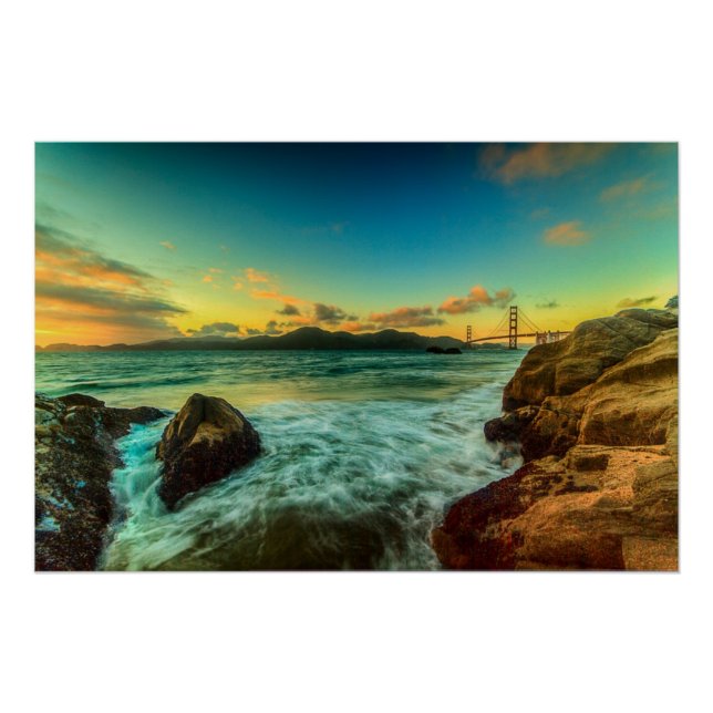 Sonnenuntergang am Baker Beach Poster (Vorderseite)