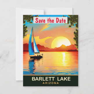 Sonnenuntergang am Barlett-See, Arizona, Travel Po Save The Date