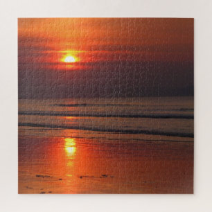 Sonnenuntergang am brennenden Strand - 20x20 -