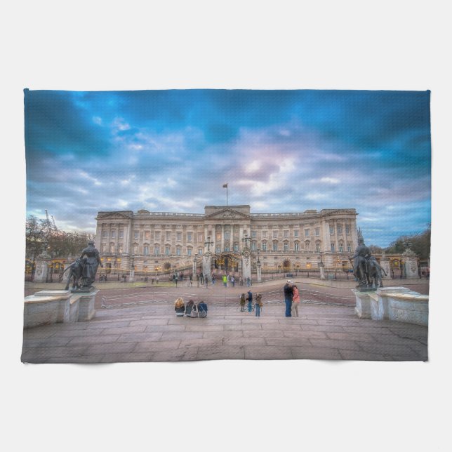 Sonnenuntergang am Buckingham Palace, London Küchentuch (Horizontal)