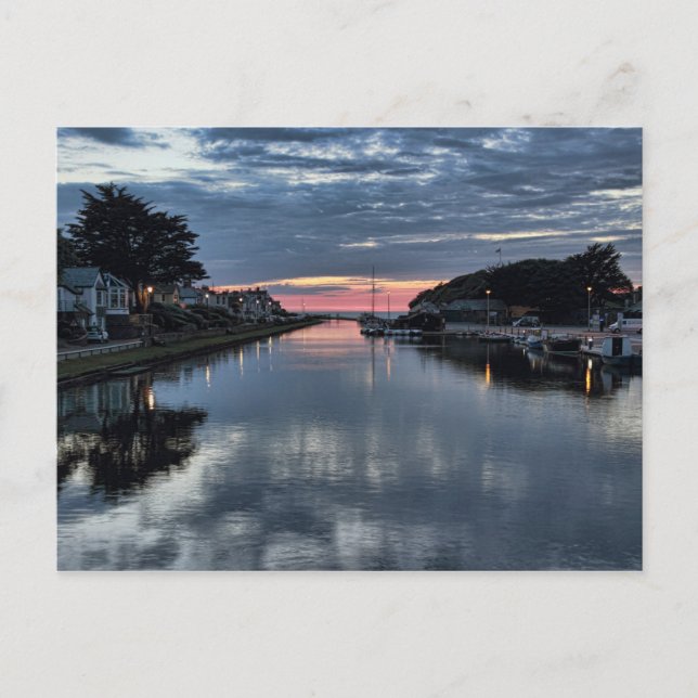 Sonnenuntergang am Bude Canal. Postkarte (Vorderseite)