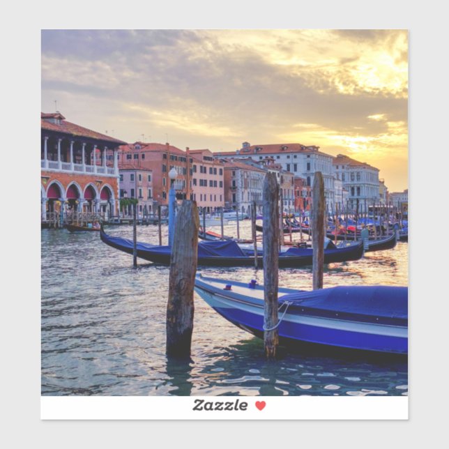 Sonnenuntergang am Canal Grande Aufkleber (Blatt)