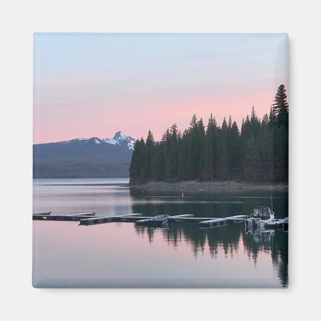 Sonnenuntergang am Crescent Lake, OR Magnet (Vorne)