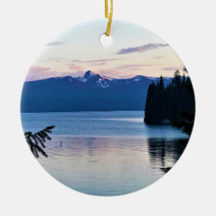 Sonnenuntergang am Crescent Lake, Oregon Keramik Ornament