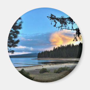 Sonnenuntergang am Crescent Lake, Oregon Magnet