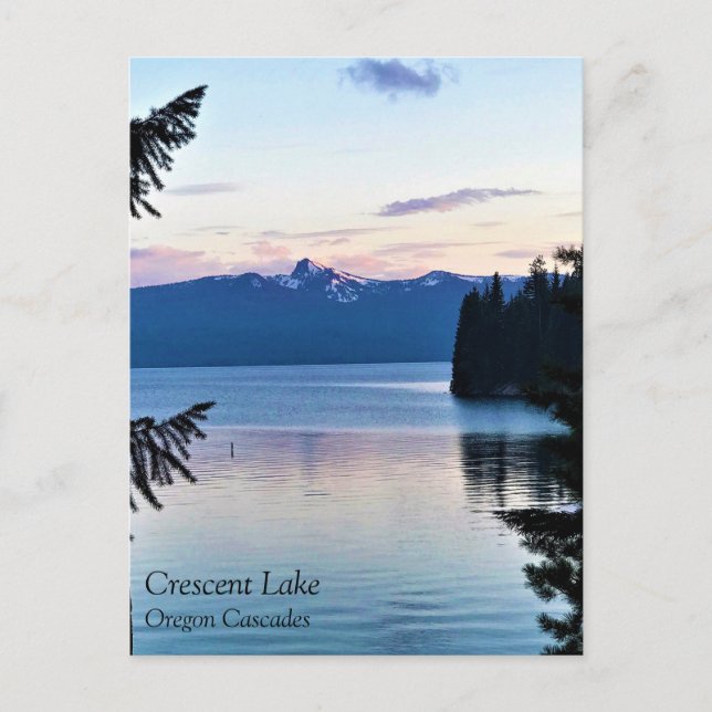 Sonnenuntergang am Crescent Lake, Oregon Postcard Postkarte (Vorderseite)