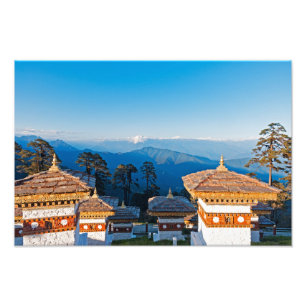 Sonnenuntergang am Dochula-Pass - Bhutan, Himalaja Fotodruck
