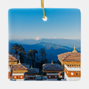 Sonnenuntergang am Dochula-Pass - Bhutan, Himalaja Keramikornament